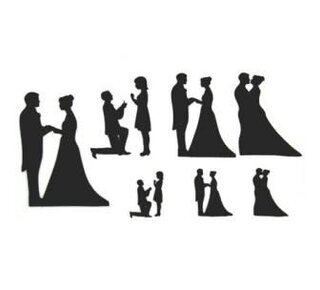 Patchwork Patchwork Cutter Wedding Silhouette Set