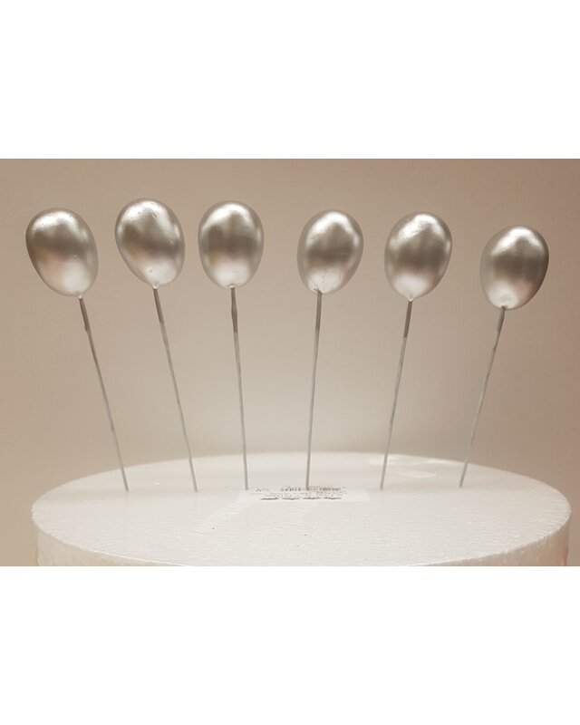 Ballonnen prikkers 3D zilver
