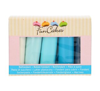 Funcakes FunCakes Fondant Multipack Blauw Palet 5x100g