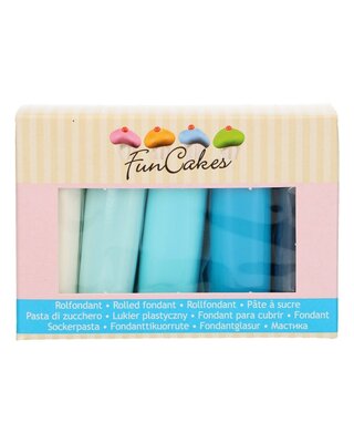 Funcakes FunCakes Fondant Multipack Blauw Palet 5x100g