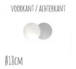 Taartonderzetter Wit / Zilver Ø18 cm per stuk