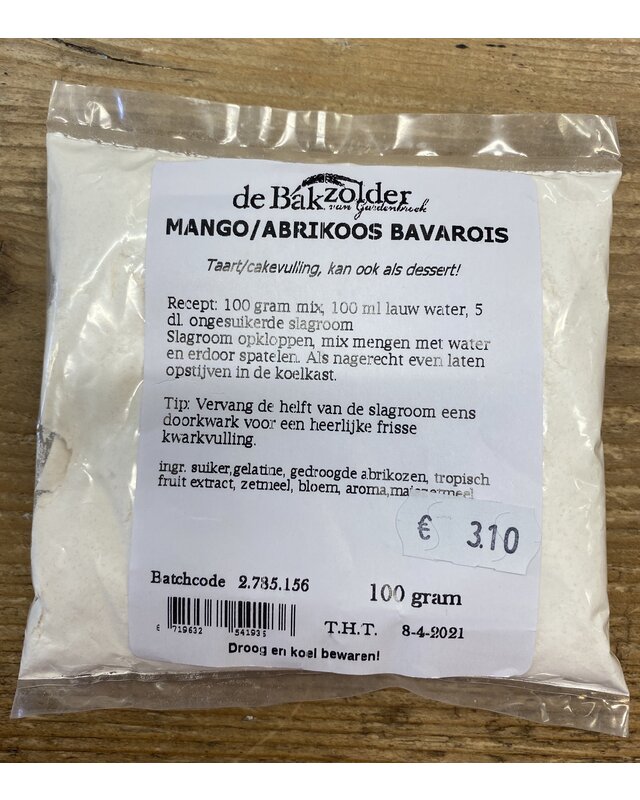 Bakzolder Mango abrikoos bavarois ( de Bakzolder )