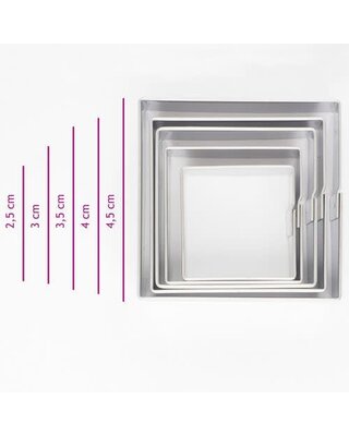 Cookie Cutters Koekjes Uitsteker Vierkant set/5