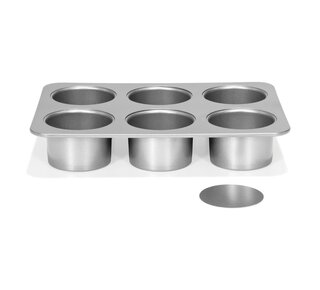Patisse Patisse Silver-Top Mini Cheesecakevorm Losse bodem 6 vaks Ø8