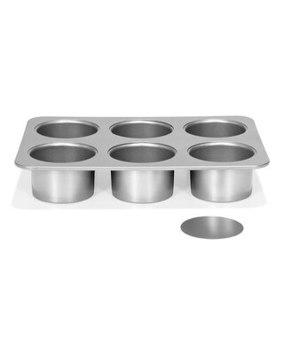 Patisse Patisse Silver-Top Mini Cheesecakevorm Losse bodem 6 vaks Ø8