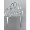 Oh baby topper zilver acryl