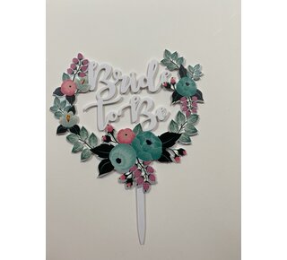 Topper bride to be wit acryl