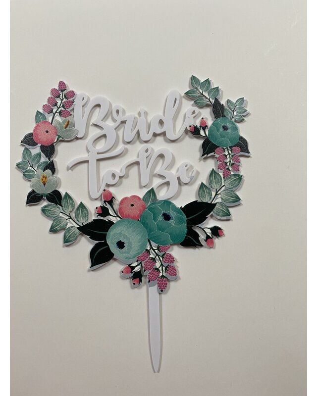 Topper bride to be wit acryl