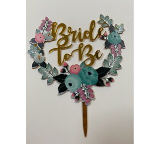 Topper bride to be goud acryl