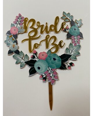 Topper bride to be goud acryl