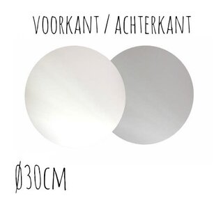 Taartonderzetter Wit / Zilver Ø30 cm per stuk