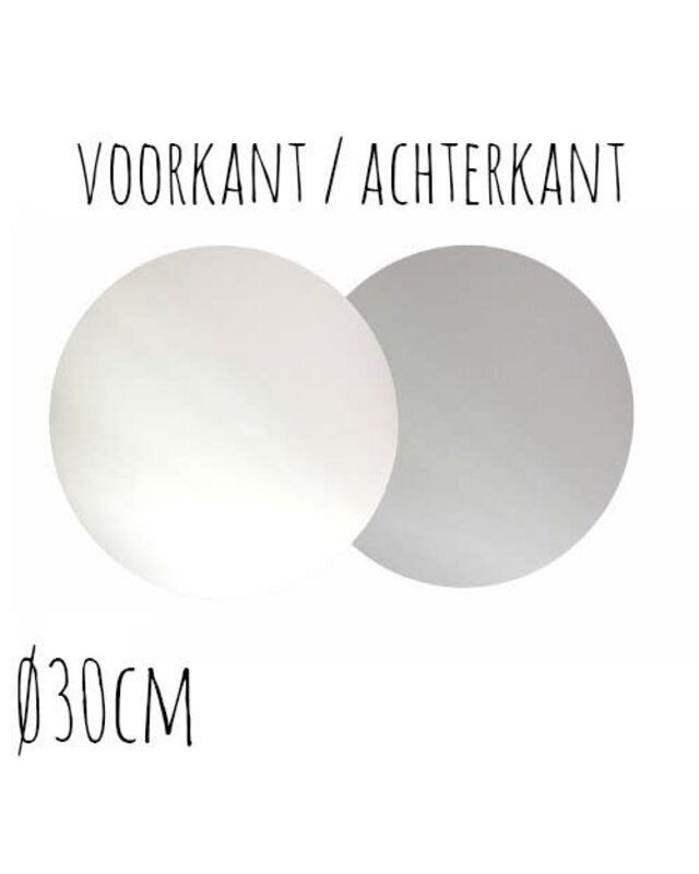 Taartonderzetter Wit / Zilver Ø30 cm per stuk