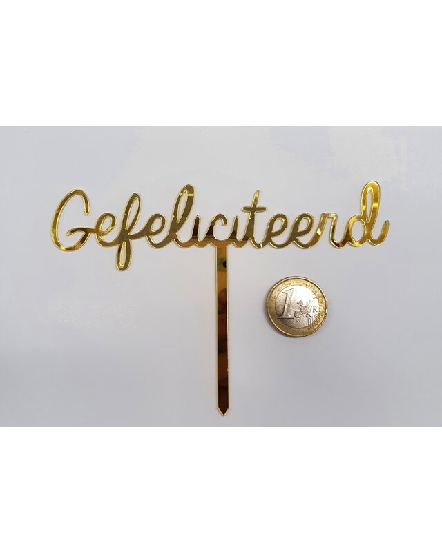 Taartdecoratief Gefeliciteerd topper acryl