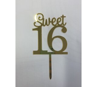 Sweet 16 acryl goud