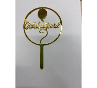 Gefeliciteerd topper goud ballon