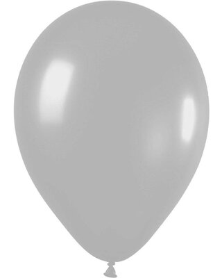 Ballonnen Metallic Zilver 30cm 10st