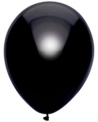 Ballonnen Metallic Zwart 30cm 10st