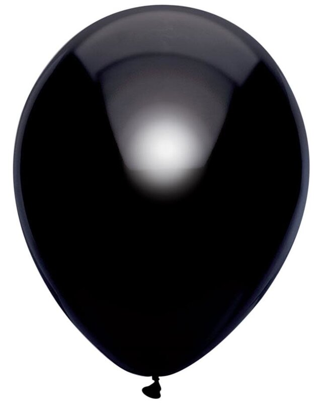 Ballonnen Metallic Zwart 30cm 10st