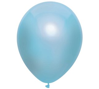 Ballonnen Metallic Licht Blauw 30cm 10st