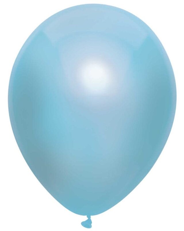 Ballonnen Metallic Licht Blauw 30cm 10st