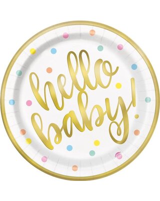 Borden "Hello Baby" 23cm 8 stuks