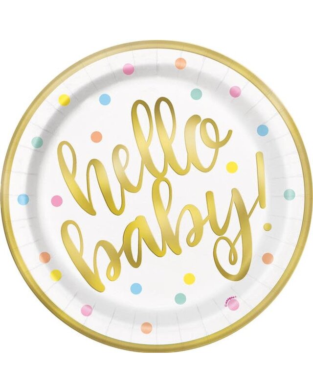 Borden "Hello Baby" 23cm 8 stuks