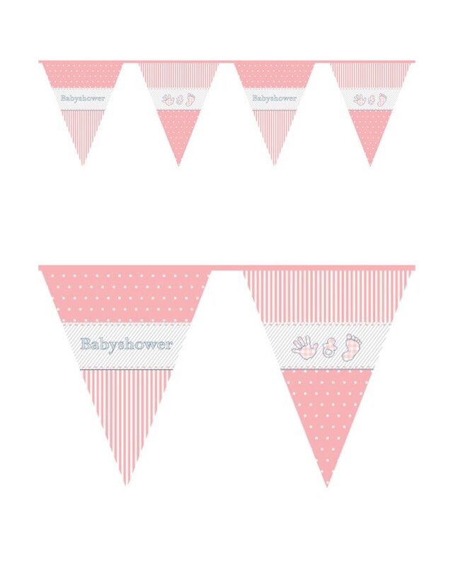 Vlaggenlijn PE Babyshower Meisje 10m