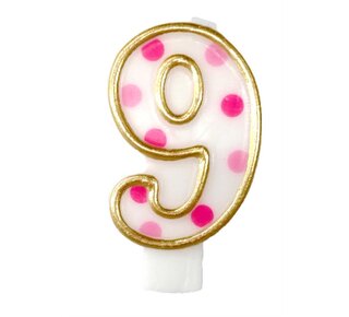 Cijferkaars Roze "9"