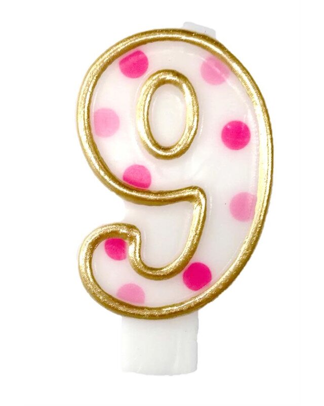 Cijferkaars Roze "9"