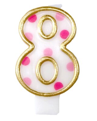 Cijferkaars Roze "8"