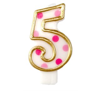 Cijferkaars Roze "5"