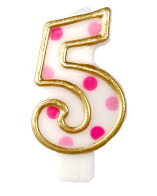 Cijferkaars Roze "5"