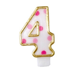 Cijferkaars Roze "4"