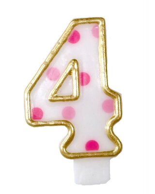Cijferkaars Roze "4"