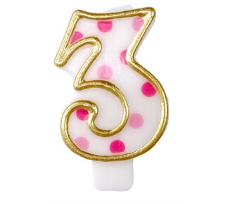 Cijferkaars Roze "3"