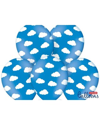 party deco PartyDeco Ballonnen Wolken Blauw pk/6