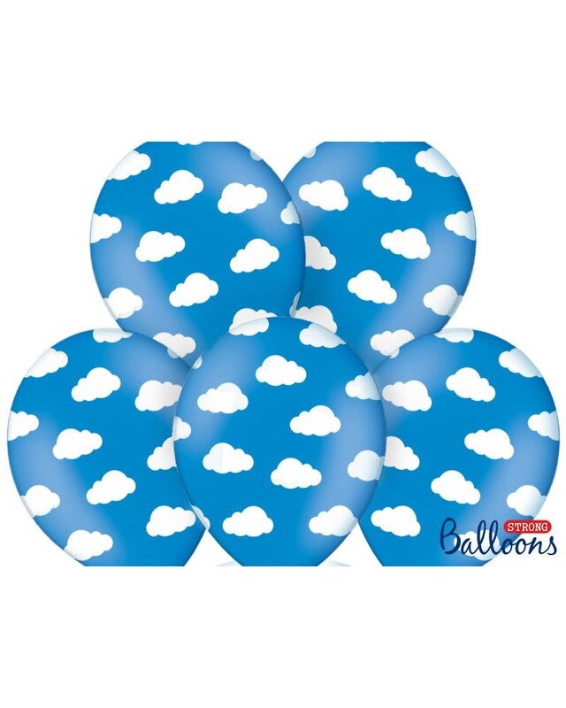party deco PartyDeco Ballonnen Wolken Blauw pk/6