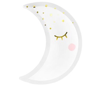 party deco PartyDeco Borden - Maan 10,5x24cm pk/6