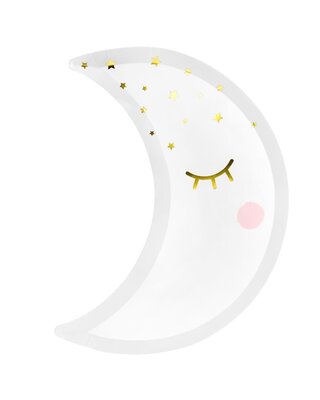 party deco PartyDeco Borden - Maan 10,5x24cm pk/6