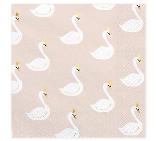 party deco PartyDeco Servetten Zwaan pk/20
