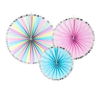 party deco PartyDeco Decorative Rosettes Unicorn Mix Set/3