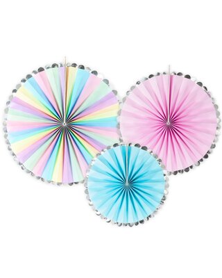 party deco PartyDeco Decorative Rosettes Unicorn Mix Set/3