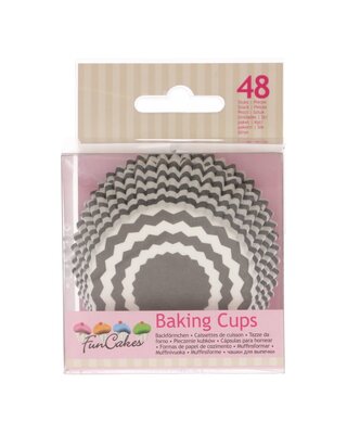 Funcakes FunCakes Cupcakevormpjes Chevron Grijs pk/48