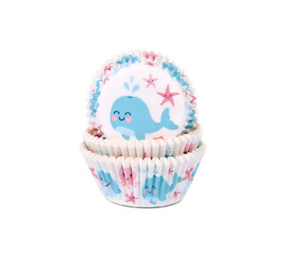 House of Marie House of Marie Baking Cups walvis gender reveal pk/50