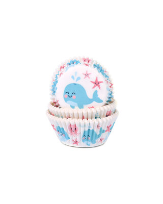 House of Marie House of Marie Baking Cups walvis gender reveal pk/50