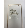 happy wedding topper metaal square transparant