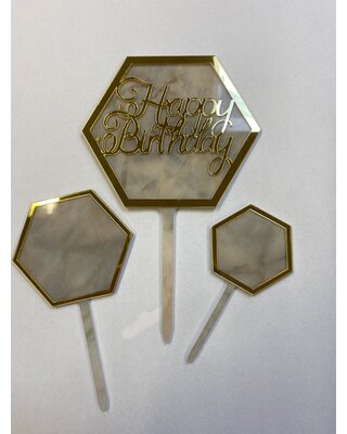 Hexagon topper marmer wit