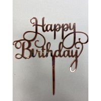 Cake topper Happy Birthday rose acryl