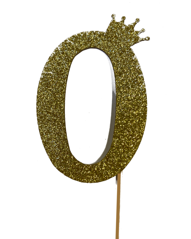 glitter prikker kroon goud cijfer 0