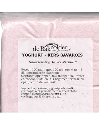 Bakzolder Yoghurt kers bavarois ( de Bakzolder )